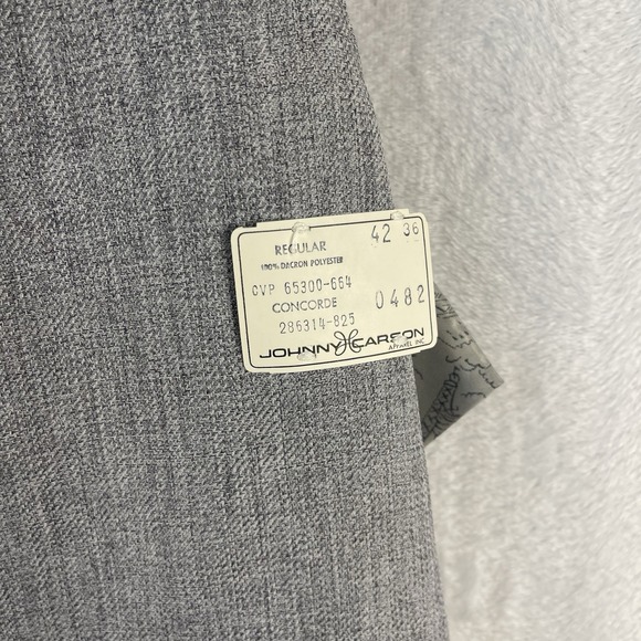 VTG Johnny Carson Concorde Men's Gray Two Piece Suit Size 42R 36 - Picture 10 of 12